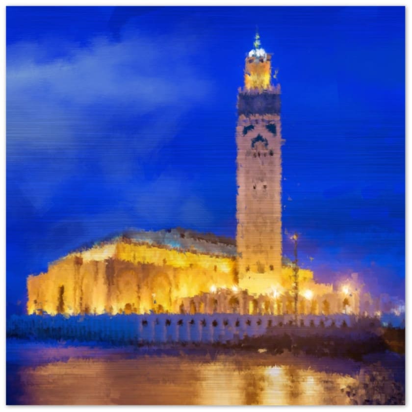 Tableau Mosquée Hassan 2 Casa blanca Impression en aluminium