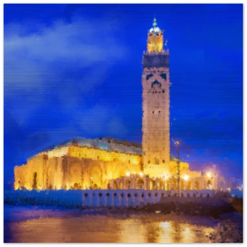 Tableau Mosquée Hassan 2 Casa blanca Impression en aluminium