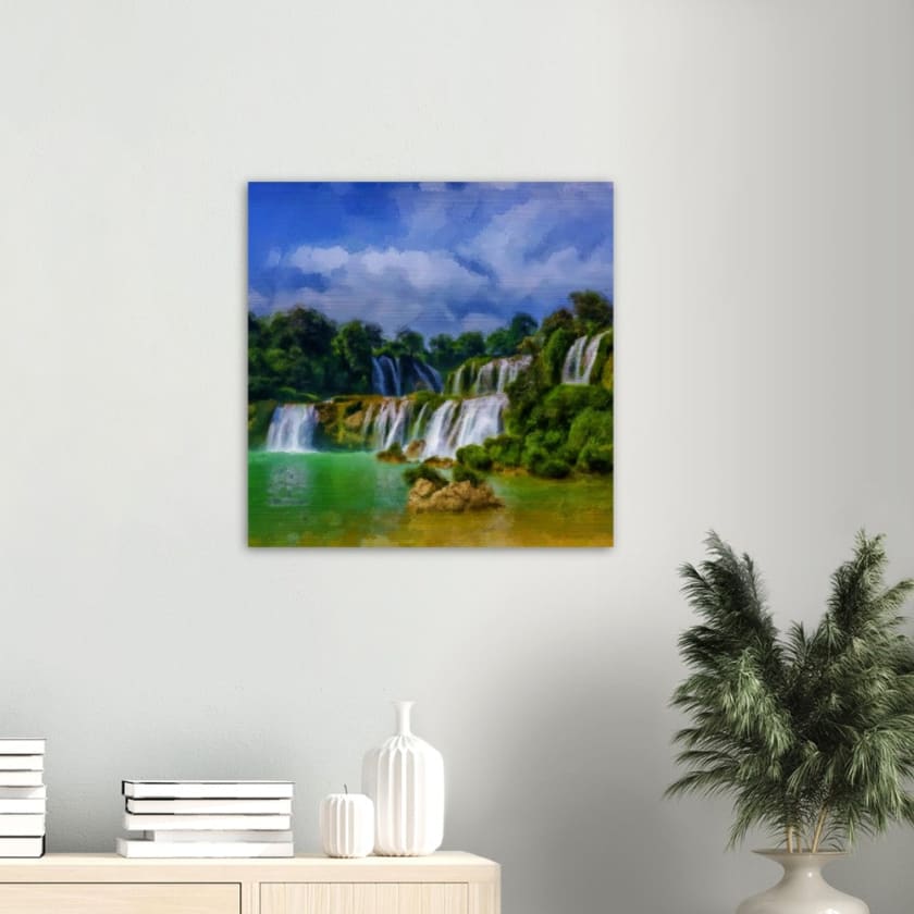 Tableau Paysage cascade maroc Impression en aluminium brossé