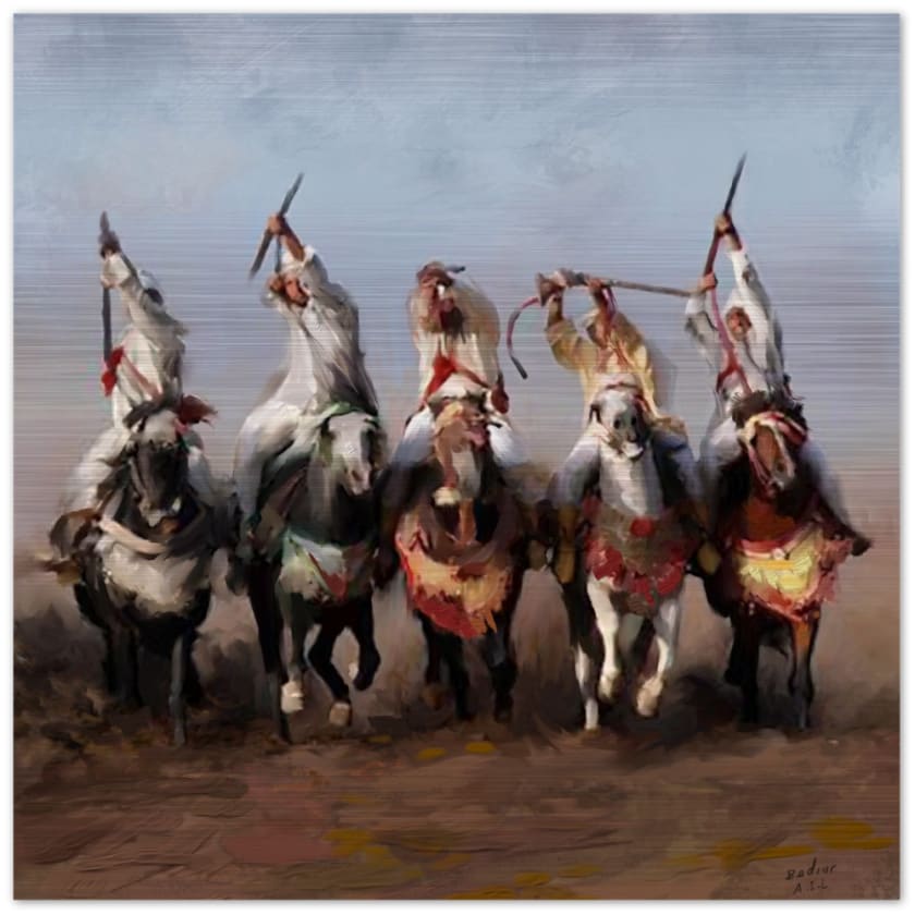 Tableau tbourida maroc Fantasia Impression en aluminium 