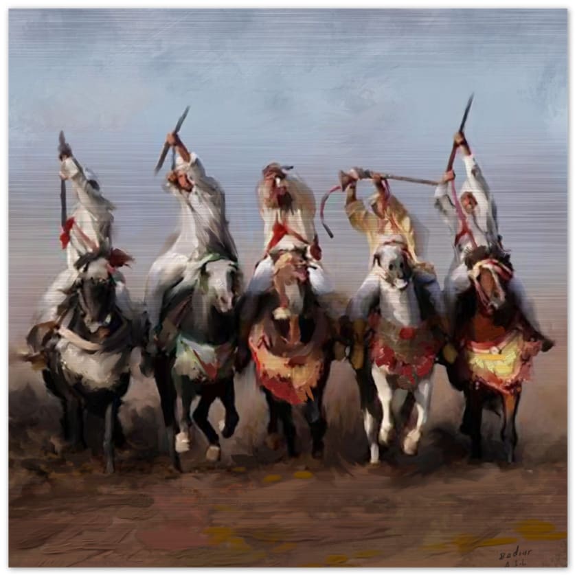 Tableau tbourida maroc Fantasia Impression en aluminium 