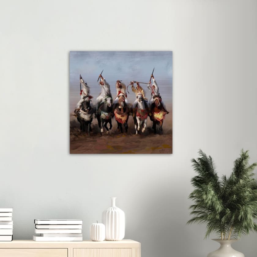 Tableau tbourida maroc Fantasia Impression en aluminium 