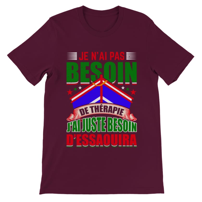 Tee shirt Essaouira - Maroon / S - Print Material