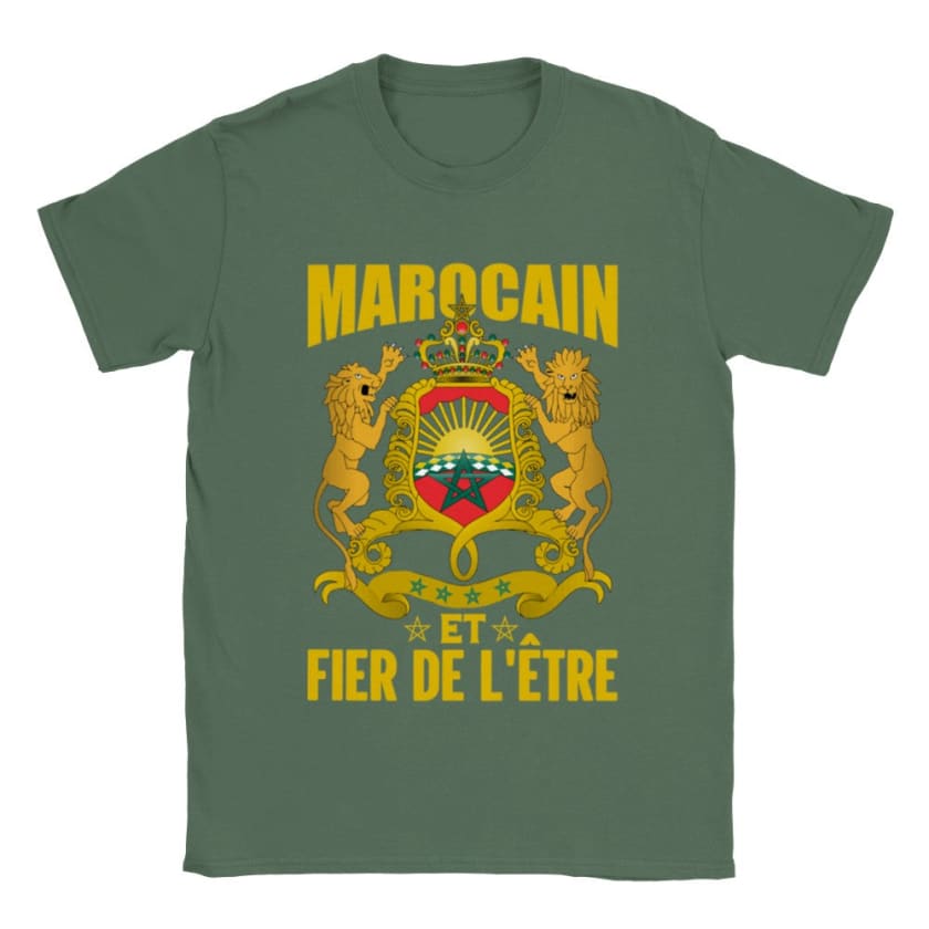 Tee shirt marocain fier - Vert militaire / S - Print 