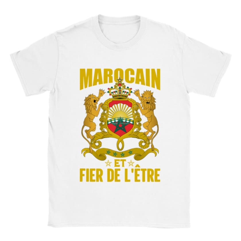 Tee shirt marocain fier - Blanc / S - Print Material