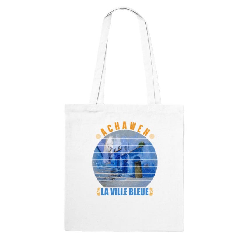 Tote Bag Achawen la ville bleue Maroc - White - Print 