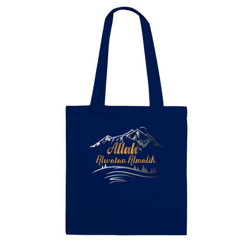 Tote Bag Allah Alwatan Almalik - Navy - Print Material