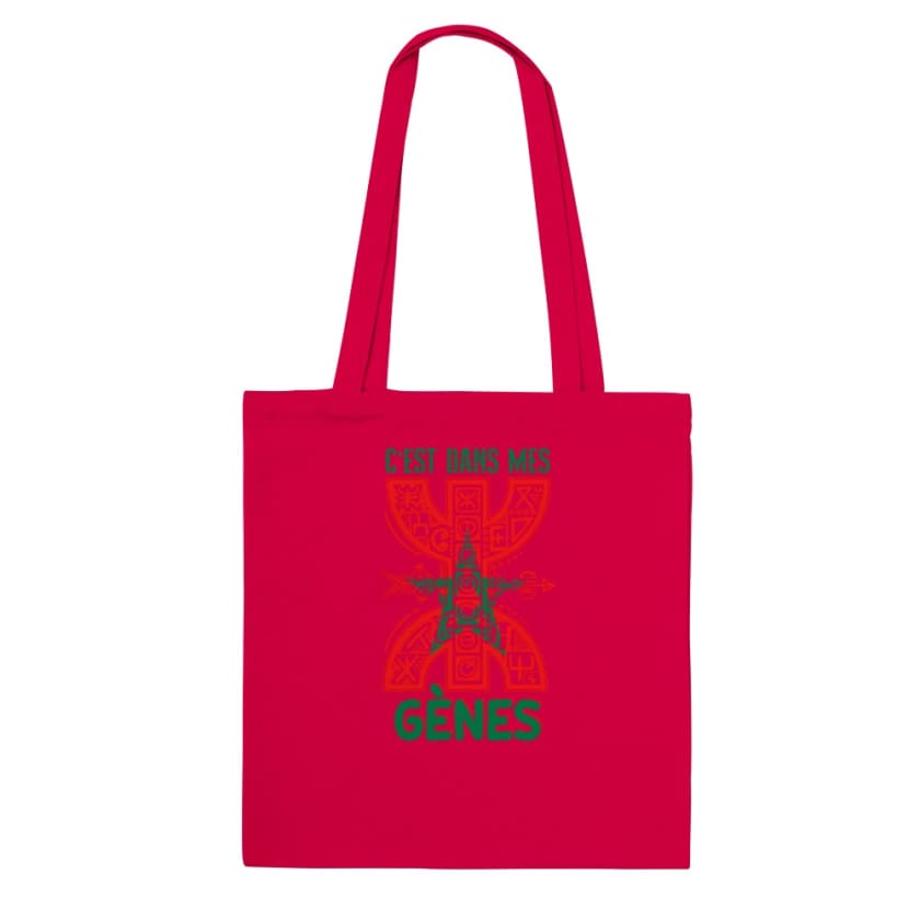 Tote Bag Bérbère c’est dans mes gènes - Red - Print Material