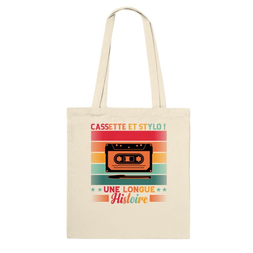 Tote Bag Cassette et stylo - Natural - Print Material