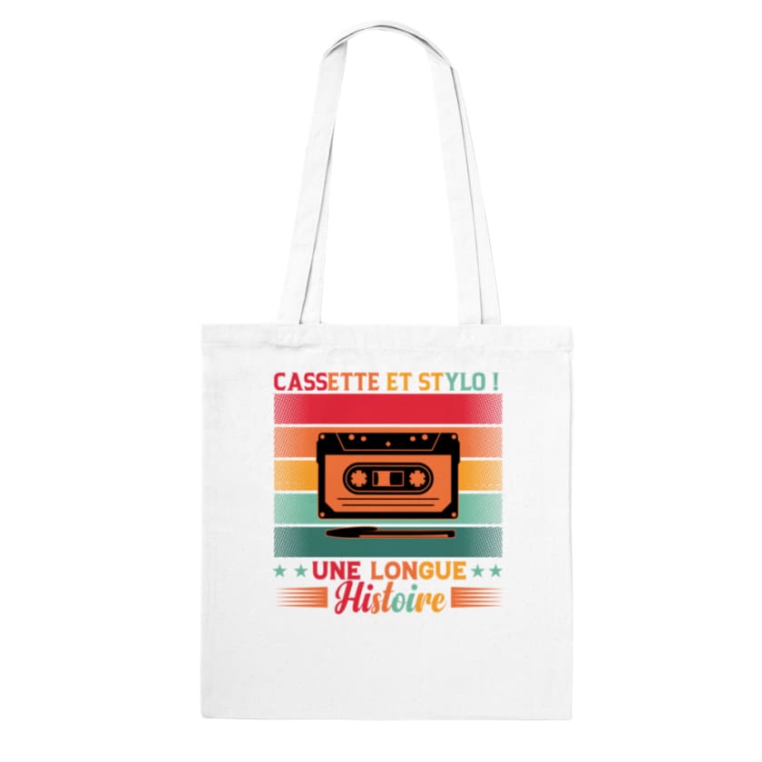 Tote Bag Cassette et stylo - White - Print Material