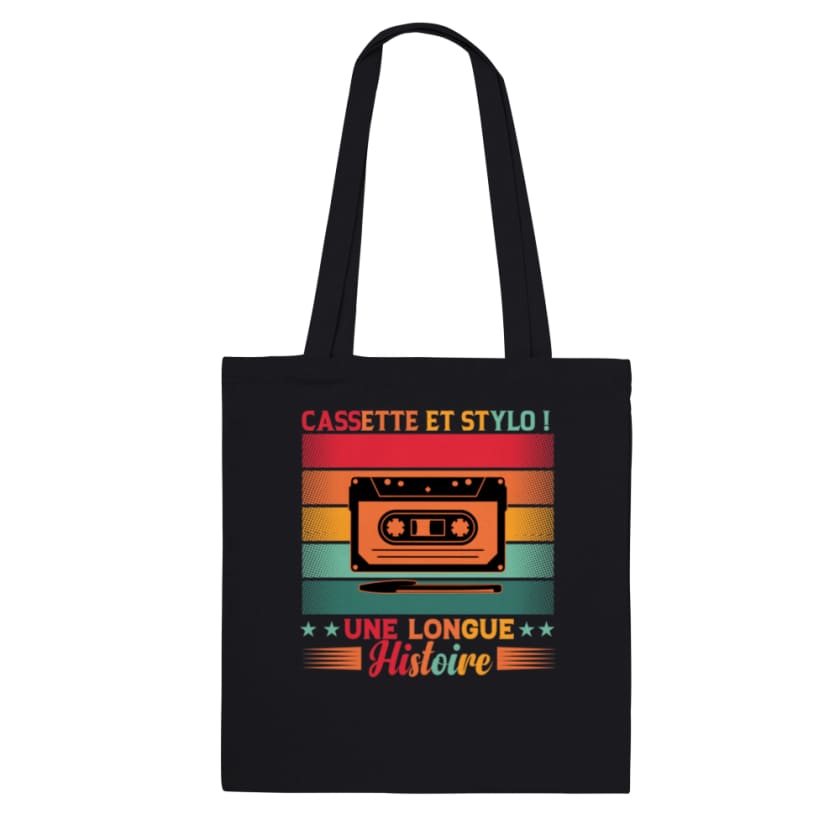 Tote Bag Cassette et stylo - Black - Print Material
