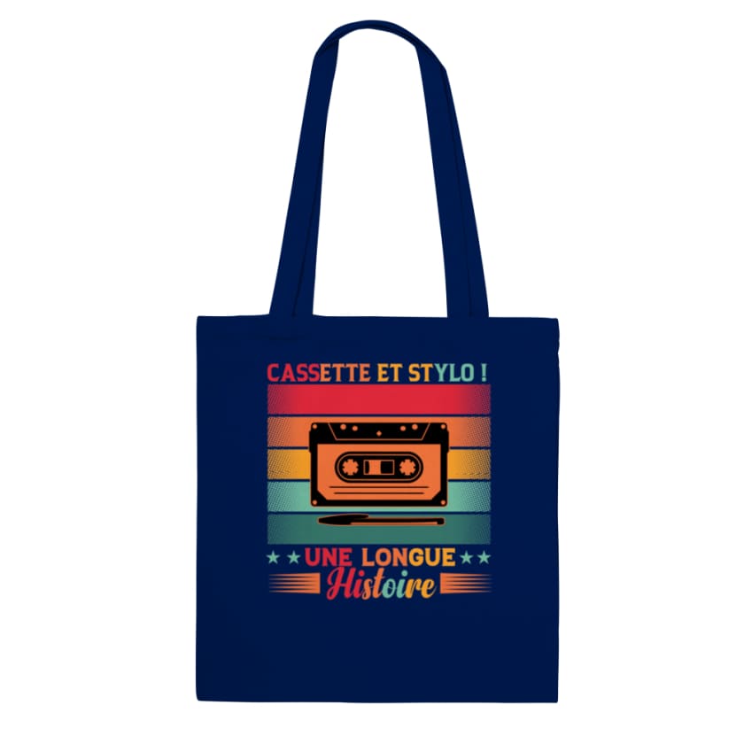 Tote Bag Cassette et stylo - Navy - Print Material