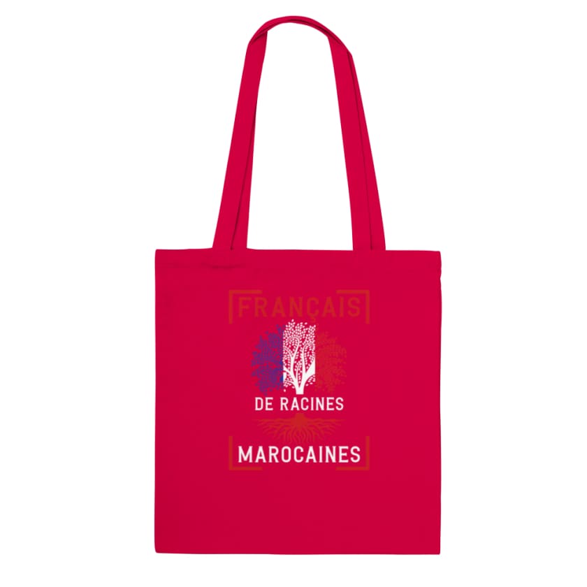 Tote Bag Français de racines Marocaines - Red - Print 