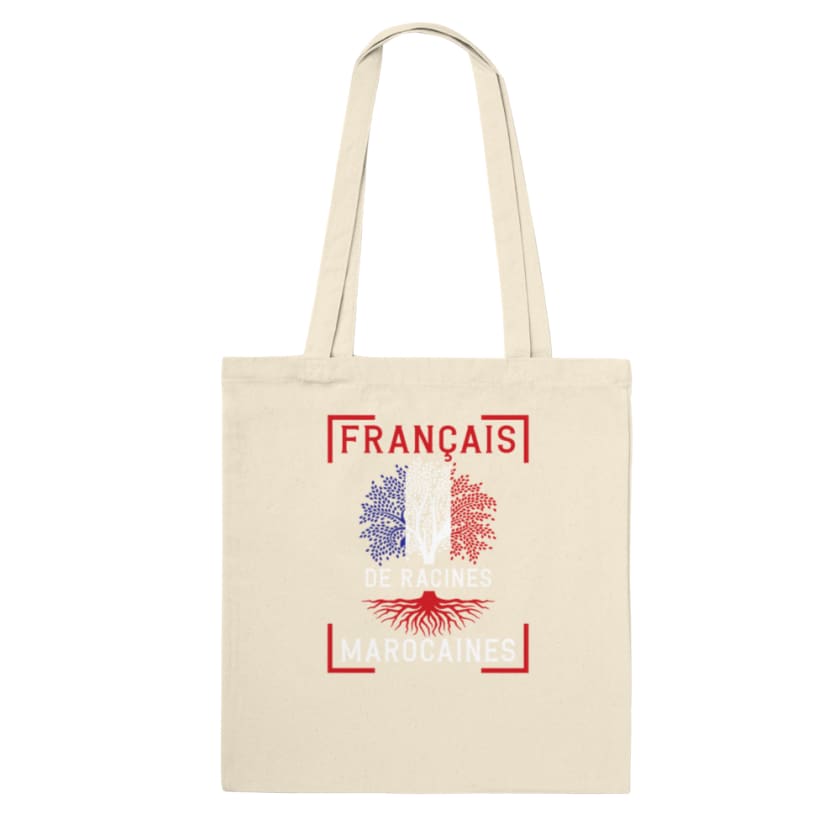 Tote Bag Français de racines Marocaines - Natural - Print 