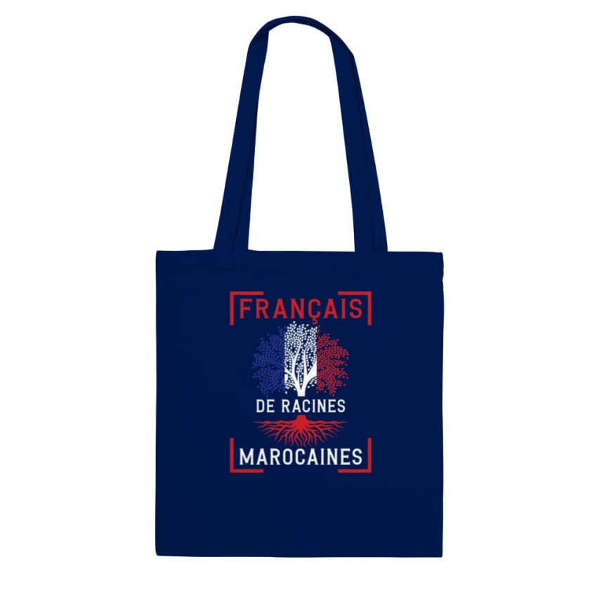 Tote Bag Français de racines Marocaines - Navy - Print 