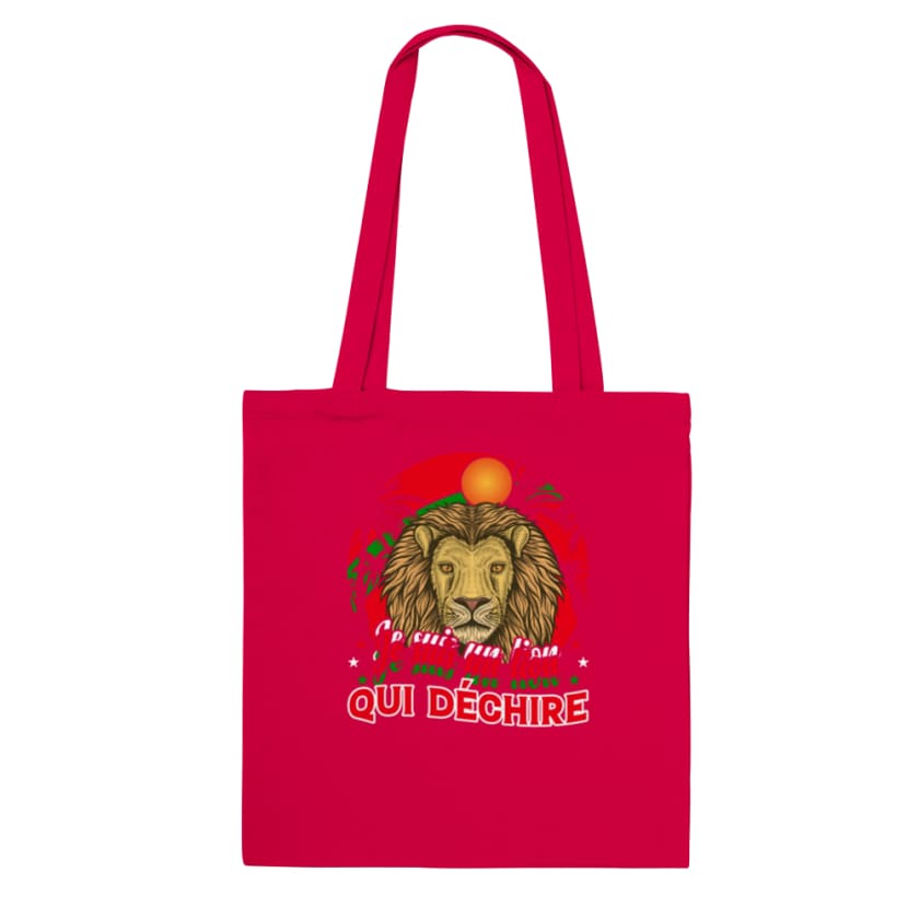 Tote Bag je suis un lion qui déchire - Red - Print Material