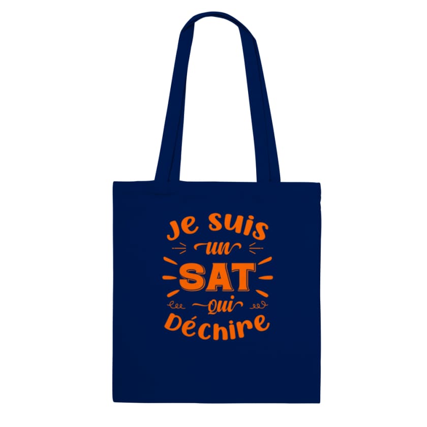 Tote Bag je suis un sat qui déchire - Navy - Print Material