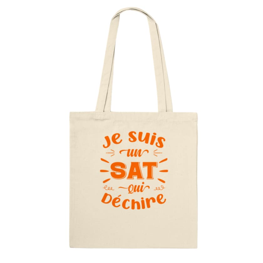 Tote Bag je suis un sat qui déchire - Natural - Print 