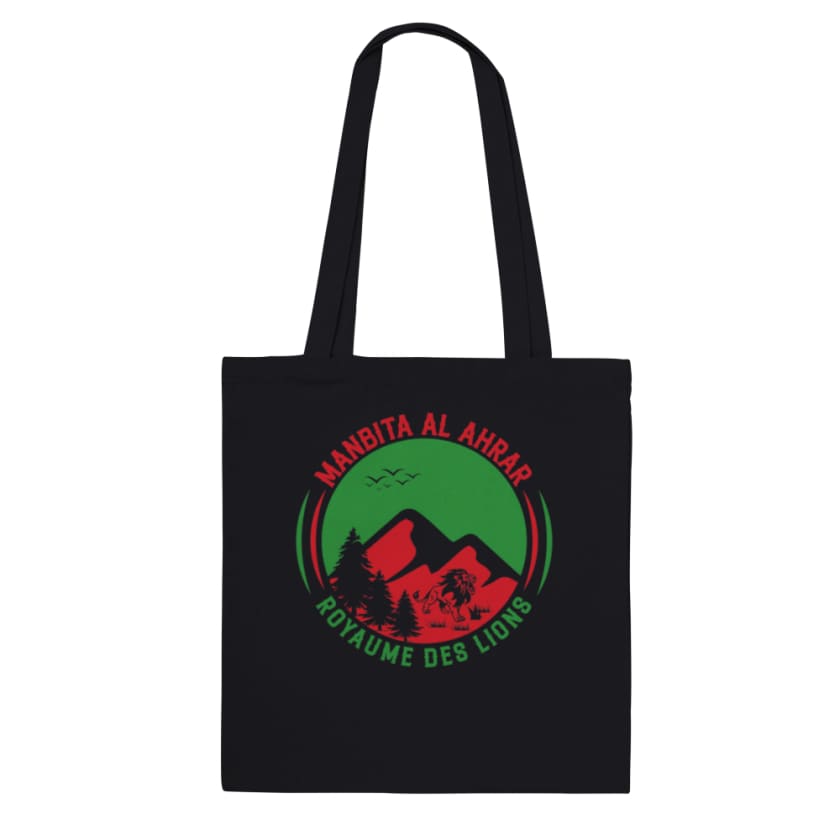 Tote Bag manbita Al Ahrar royaume des lions - Black - Print 