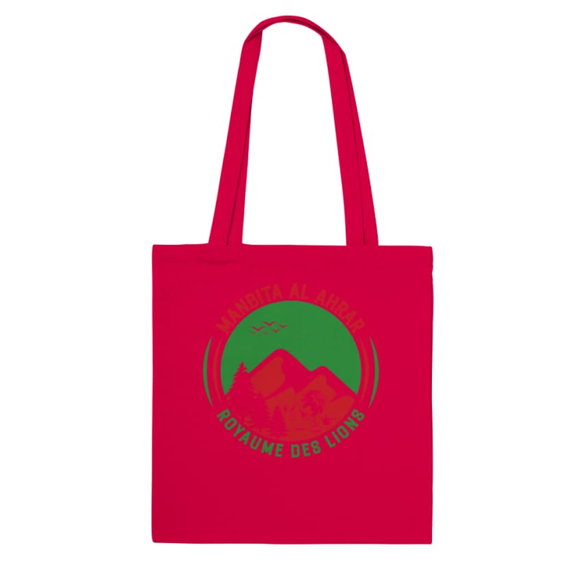 Tote Bag manbita Al Ahrar royaume des lions - Red - Print 
