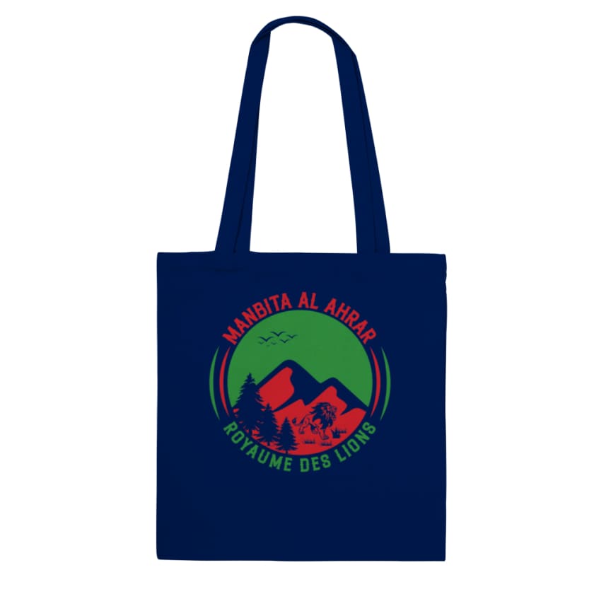 Tote Bag manbita Al Ahrar royaume des lions - Navy - Print 