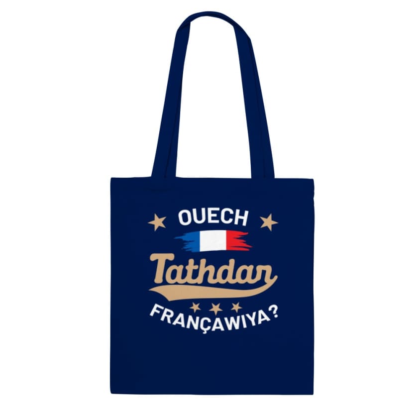 Tote Bag ouech tathdar Françawiya - Navy - Print Material