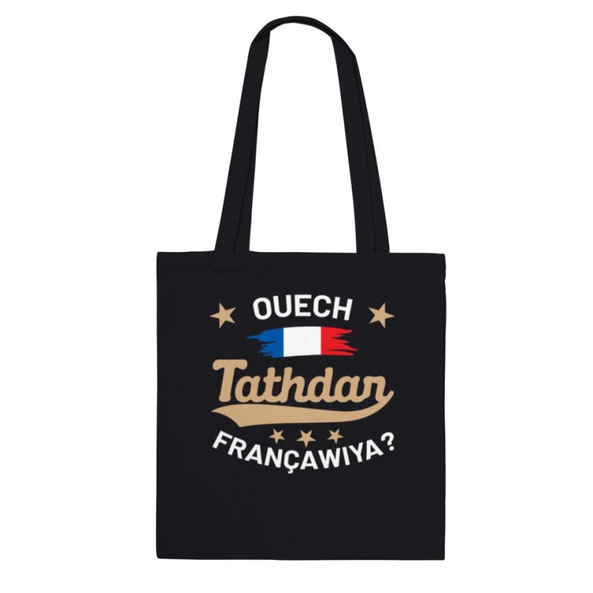 Tote Bag ouech tathdar Françawiya - Black - Print Material