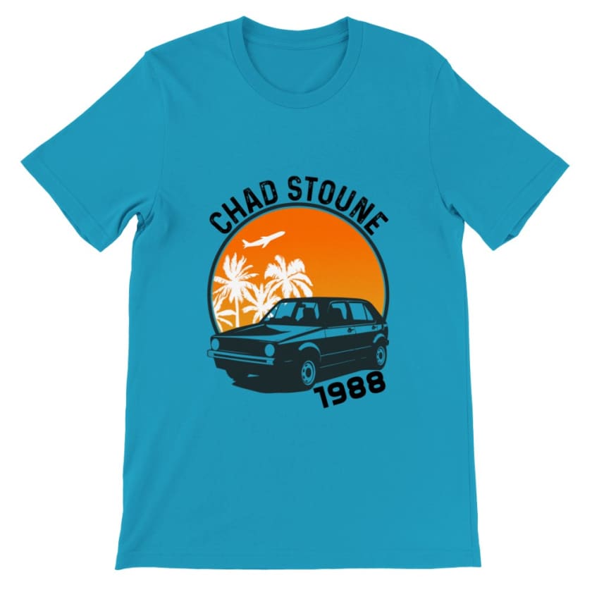 t shirt Maroc chad stoun golf 1988 - Aqua / S - Print 