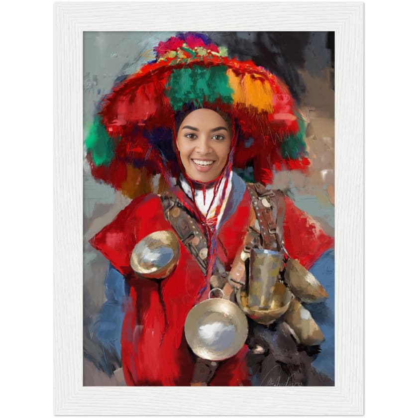 Visage Personnalisé Guerrab Cadeau Poster encadré en bois |