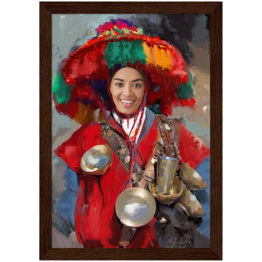 Visage Personnalisé Guerrab Cadeau Poster encadré en bois |