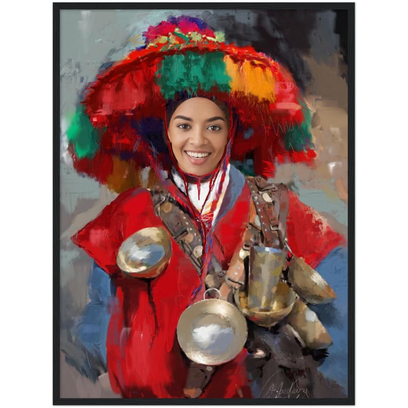 Visage Personnalisé Guerrab Cadeau Poster encadré en bois |