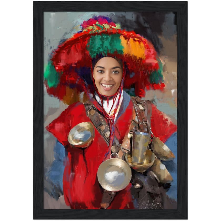 Visage Personnalisé Guerrab Cadeau Poster encadré en bois |