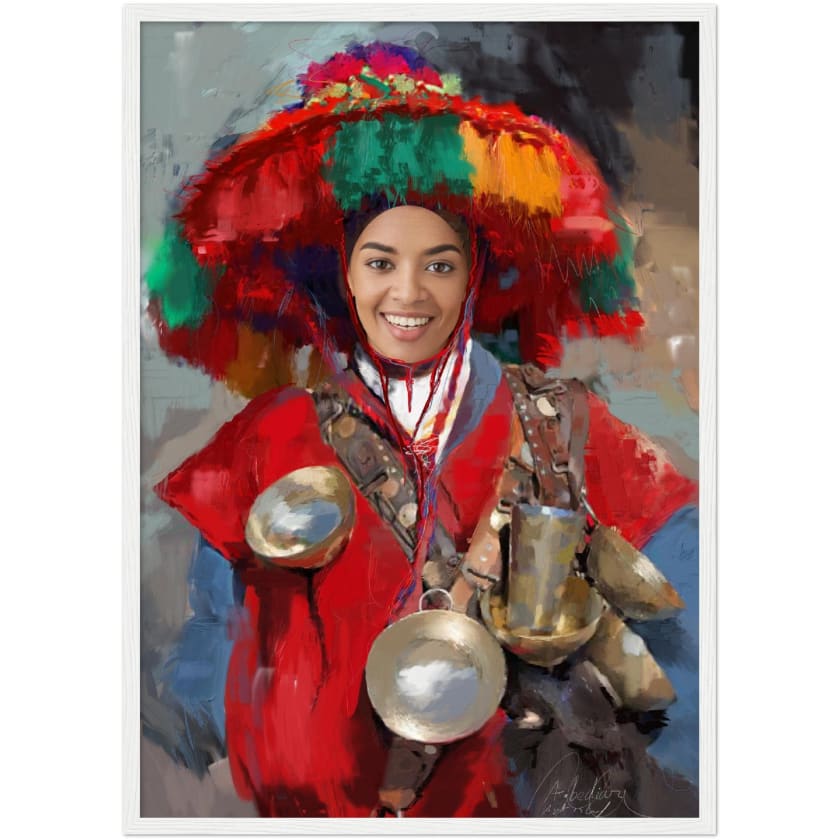 Visage Personnalisé Guerrab Cadeau Poster encadré en bois |