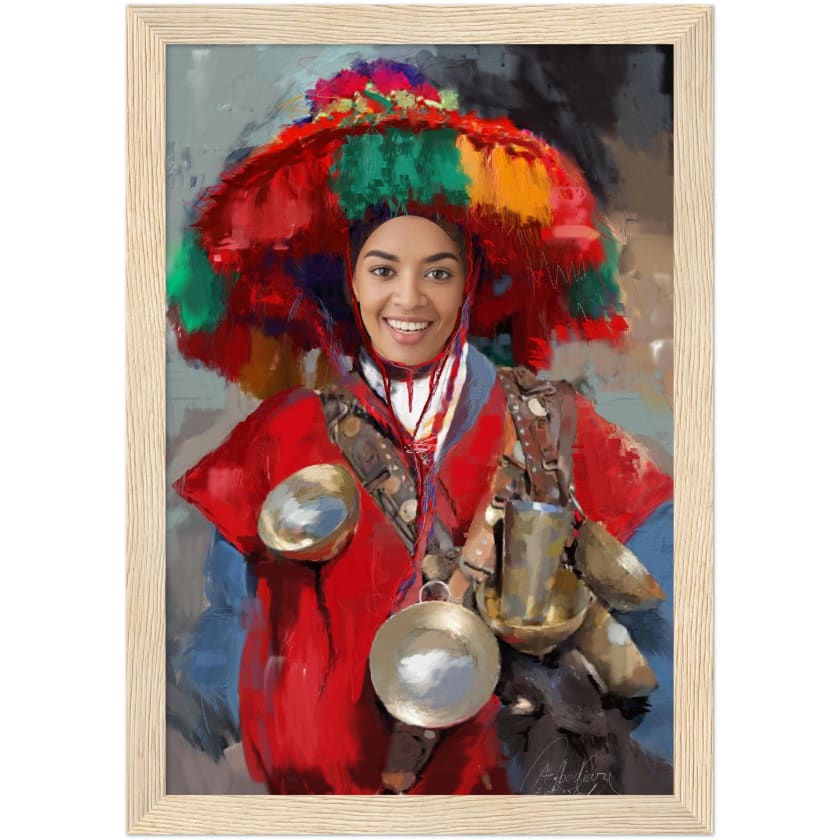 Visage Personnalisé Guerrab Cadeau Poster encadré en bois |