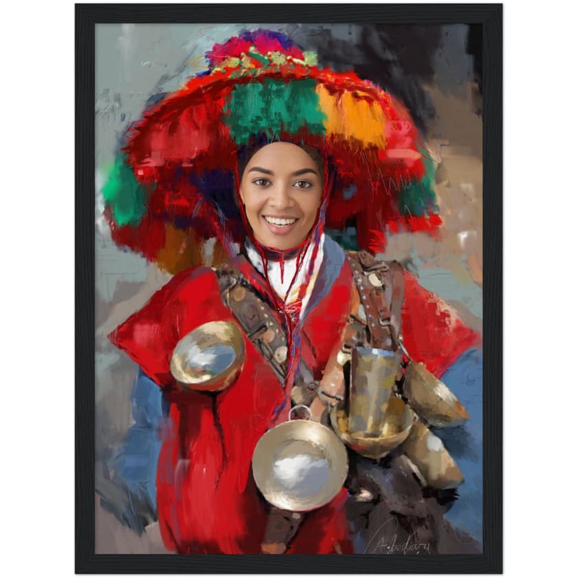 Visage Personnalisé Guerrab Cadeau Poster encadré en bois |