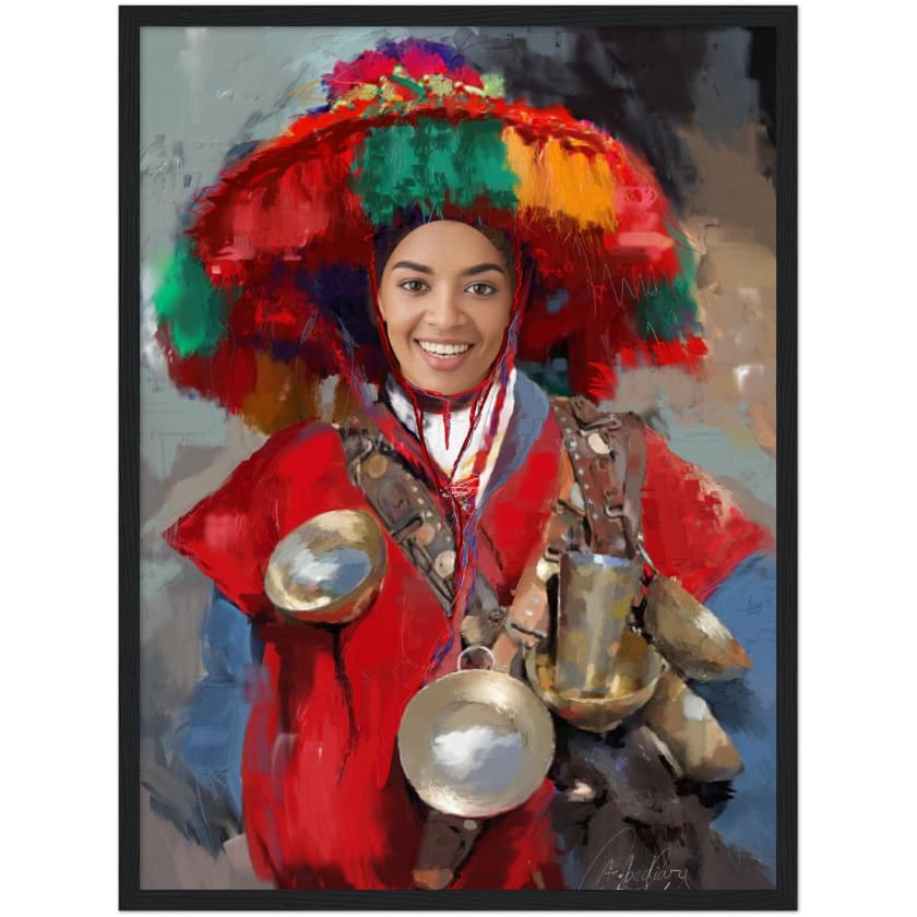 Visage Personnalisé Guerrab Cadeau Poster encadré en bois |