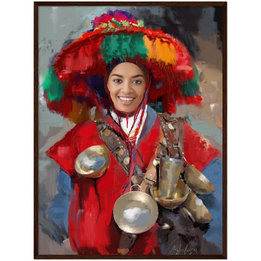 Visage Personnalisé Guerrab Cadeau Poster encadré en bois |