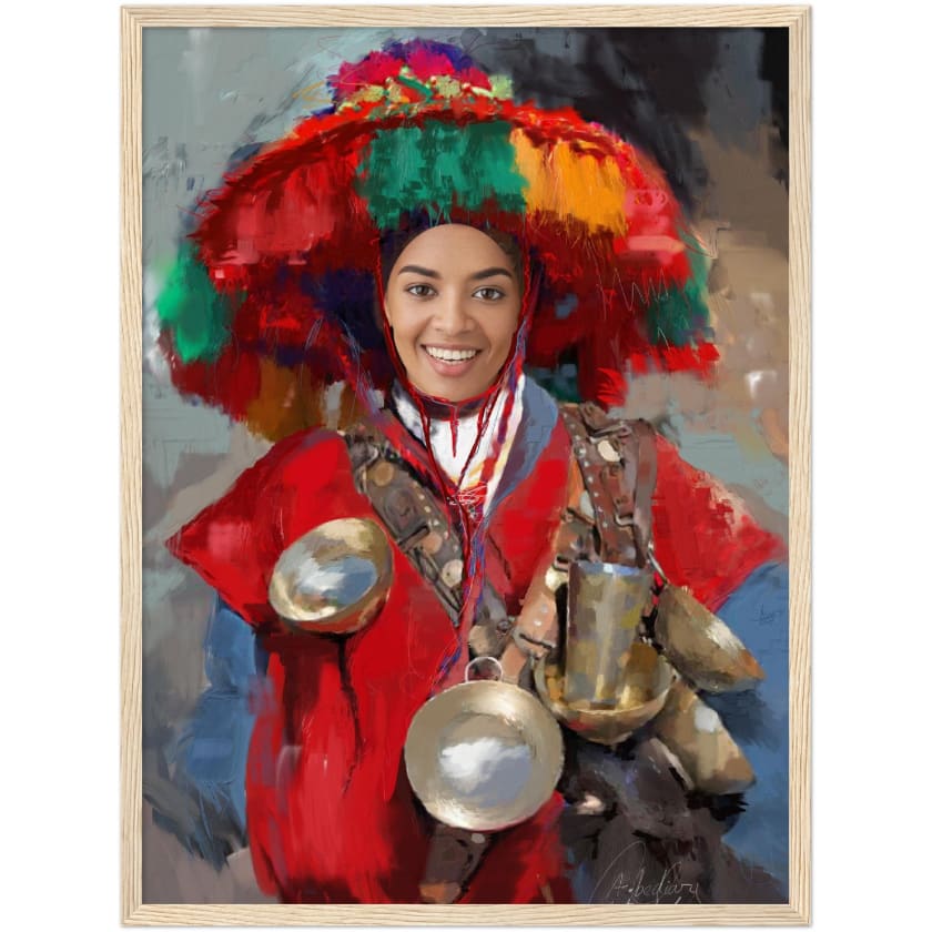 Visage Personnalisé Guerrab Cadeau Poster encadré en bois |