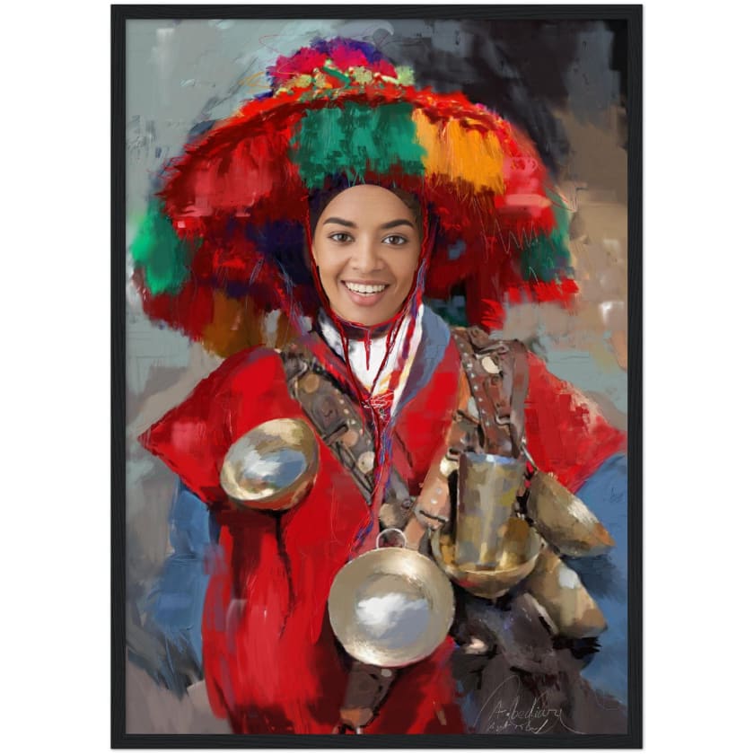 Visage Personnalisé Guerrab Cadeau Poster encadré en bois |