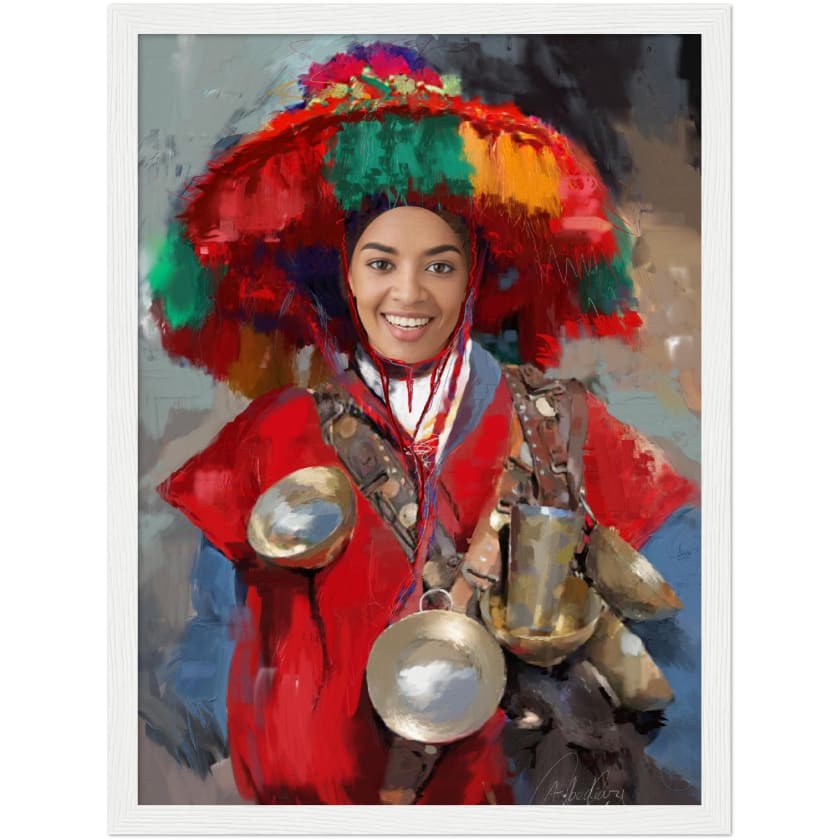 Visage Personnalisé Guerrab Cadeau Poster encadré en bois |