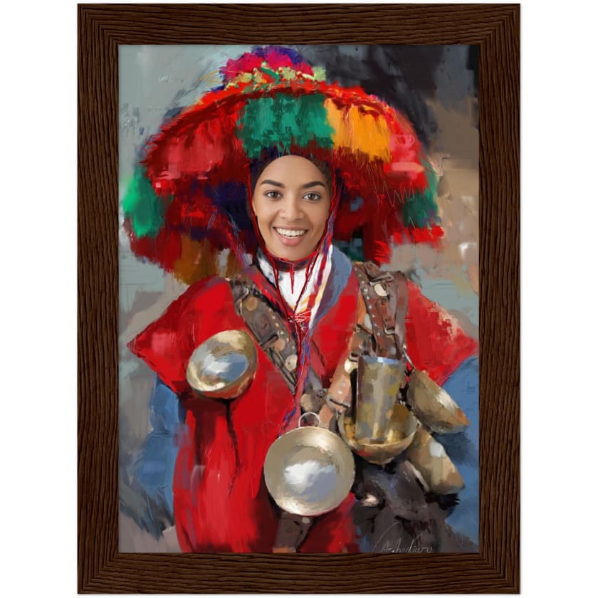 Visage Personnalisé Guerrab Cadeau Poster encadré en bois |