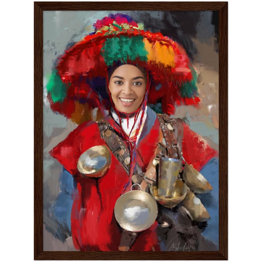 Visage Personnalisé Guerrab Cadeau Poster encadré en bois |