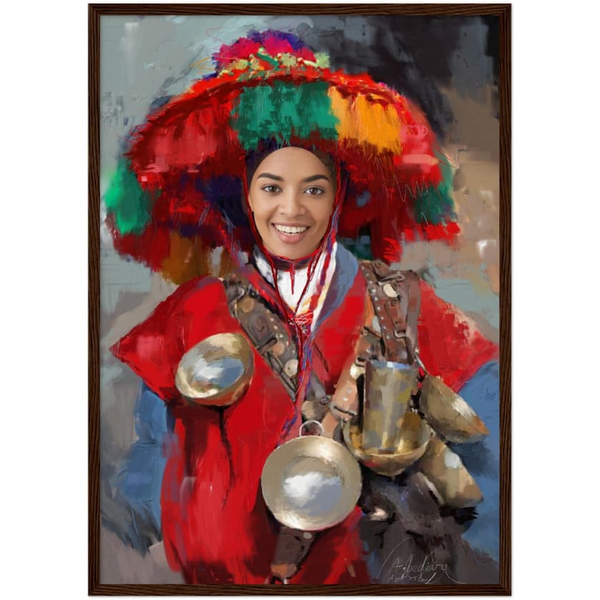 Visage Personnalisé Guerrab Cadeau Poster encadré en bois |