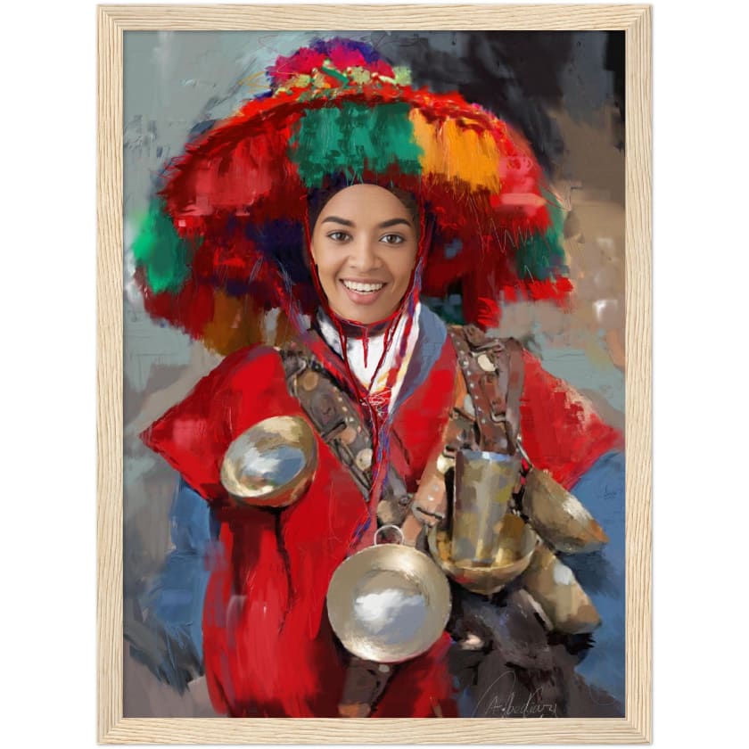 Visage Personnalisé Guerrab Cadeau Poster encadré en bois |