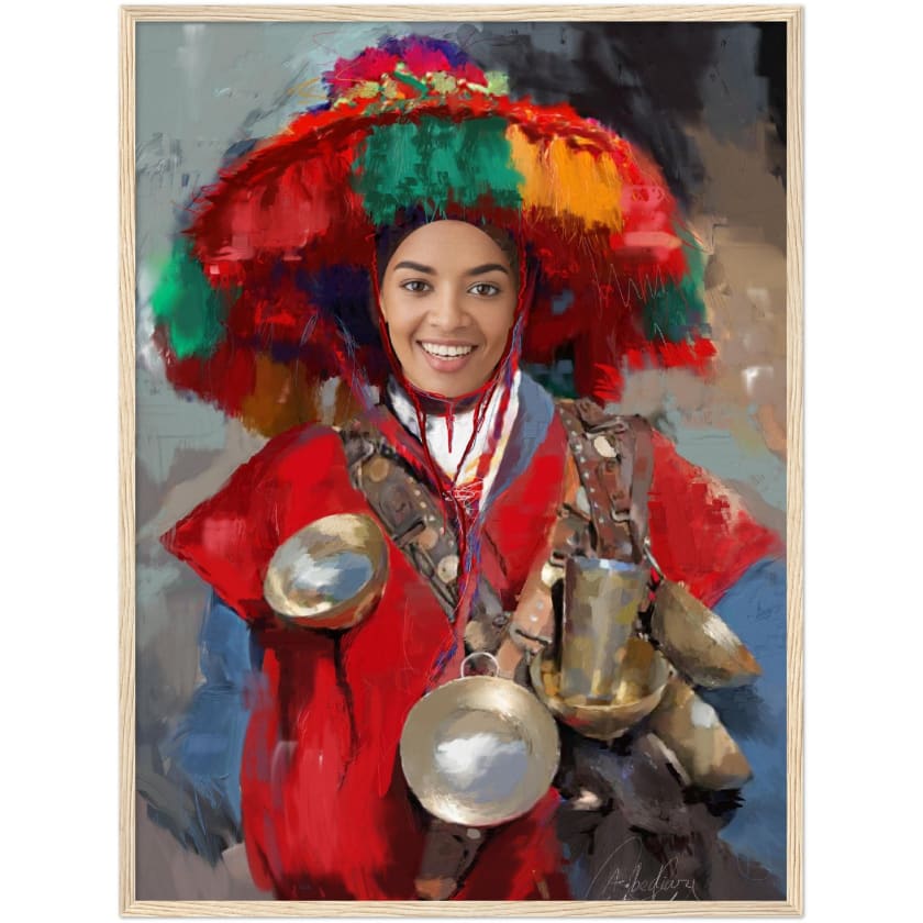 Visage Personnalisé Guerrab Cadeau Poster encadré en bois |