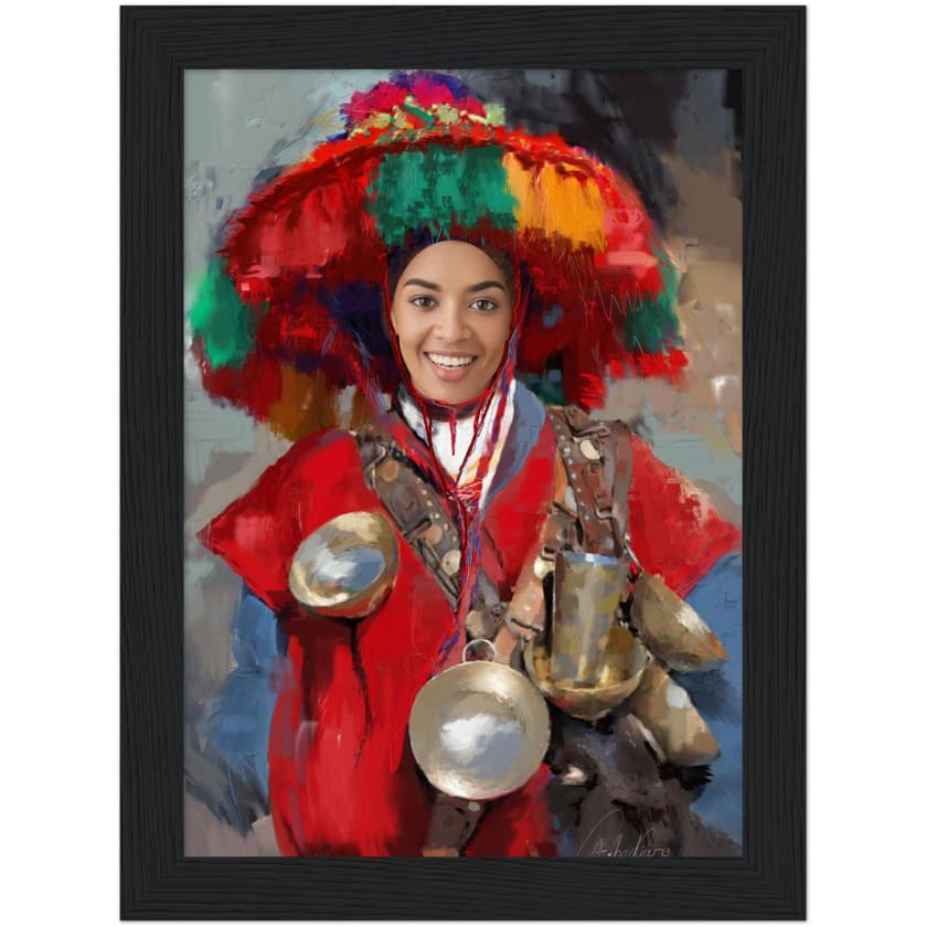 Visage Personnalisé Guerrab Cadeau Poster encadré en bois |