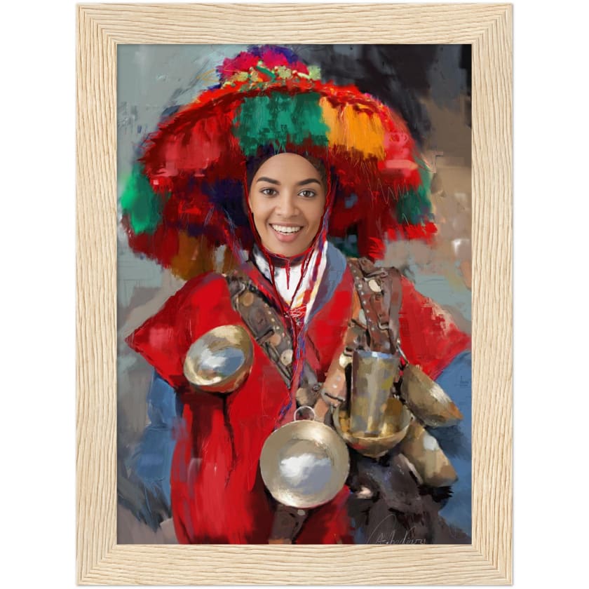 Visage Personnalisé Guerrab Cadeau Poster encadré en bois |