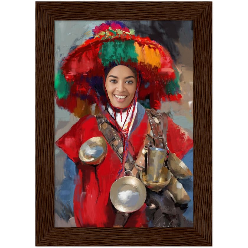 Visage Personnalisé Guerrab Cadeau Poster encadré en bois |