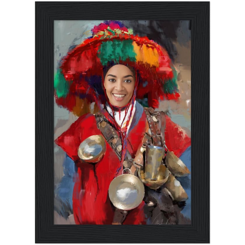 Visage Personnalisé Guerrab Cadeau Poster encadré en bois |