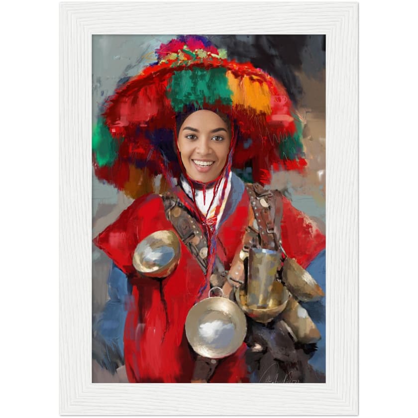 Visage Personnalisé Guerrab Cadeau Poster encadré en bois |